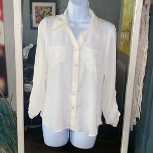 Mine size S Lace shoulder/ back long sleeve blouse.